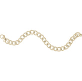 14KT Yellow Gold Plated Link Charm Bracelet- 8 Inches